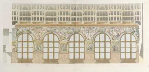 Ms 1014 Erhebung des Ballsaals in Fontainebleau, Tafel aus einem Album